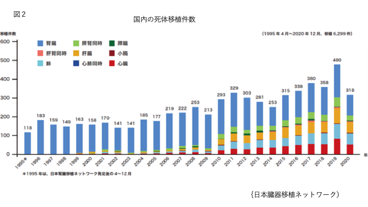 国内の死体移植件数