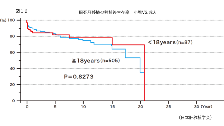 脳死肝移植の移植後生存率